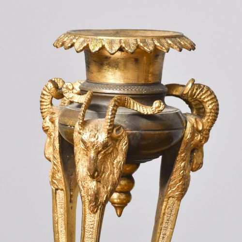 ANTIQUE GEORGE IV BRONZE AND ORMOLU CANDLESTICKS - ADDITIONAL PHOTO 2