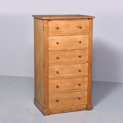 Antique Mid-victorian Oak Wellington Chest