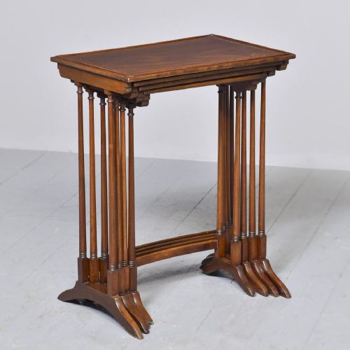 Inlaid Mahogany Nest of 4 Tables