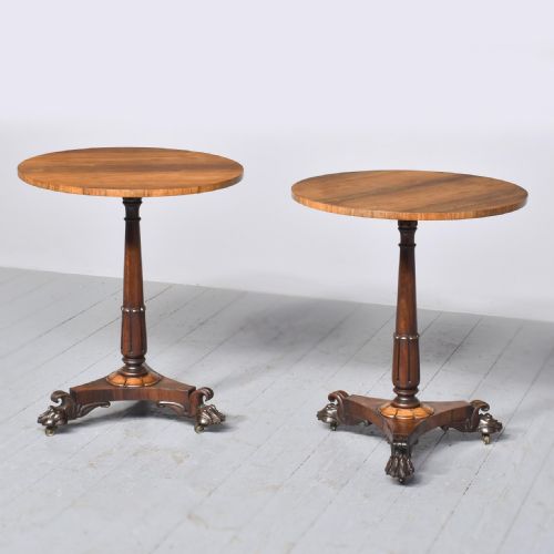 Pair of George IV Circular Rosewood Occasional Tables.