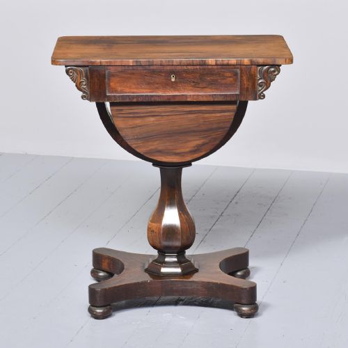 WILLIAM IV ROSEWOOD VICTORIAN WORK BOX - ADDITIONAL PHOTO 8