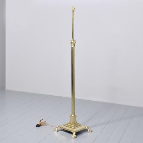 A Victorian Brass Corinthian Lamp