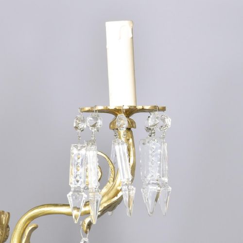 CUT CRYSTAL AND BRASS TENT AND BASKET CHANDELIER - ADDITIONAL PHOTO 1