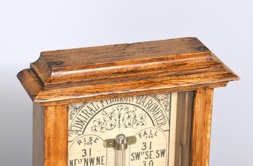 OAK CASED BAROMETER BY ADMIRAL FITZROY - ADDITIONAL PHOTO 1