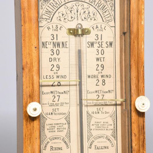 OAK CASED BAROMETER BY ADMIRAL FITZROY - ADDITIONAL PHOTO 4