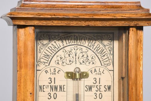 OAK CASED BAROMETER BY ADMIRAL FITZROY - ADDITIONAL PHOTO 5