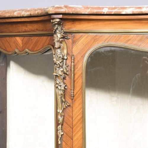 FRENCH KINGWOOD SERPENTINEFRONT DISPLAY CABINET - ADDITIONAL PHOTO 1