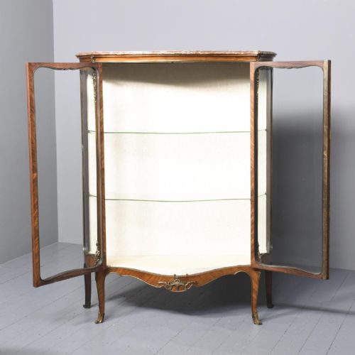 FRENCH KINGWOOD SERPENTINEFRONT DISPLAY CABINET - ADDITIONAL PHOTO 8