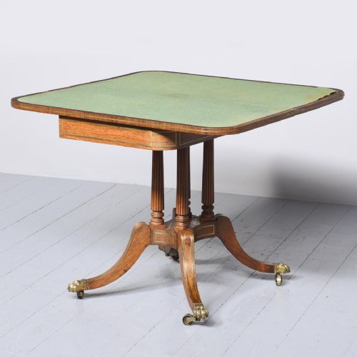 REGENCY BRASSINLAID ROSEWOOD GAMES TABLE - ADDITIONAL PHOTO 6