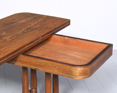 REGENCY BRASSINLAID ROSEWOOD GAMES TABLE - ADDITIONAL PHOTO 7