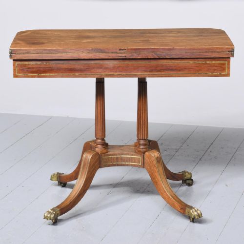 REGENCY BRASSINLAID ROSEWOOD GAMES TABLE - ADDITIONAL PHOTO 8