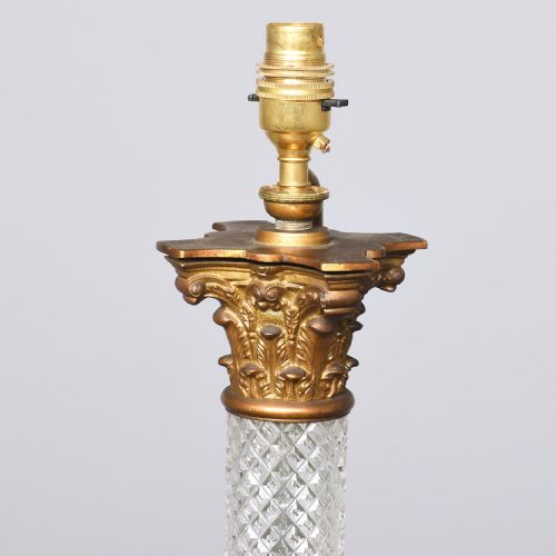 CAST BRASS AND GLASS CORINTHIAN LAMP - ADDITIONAL PHOTO 1