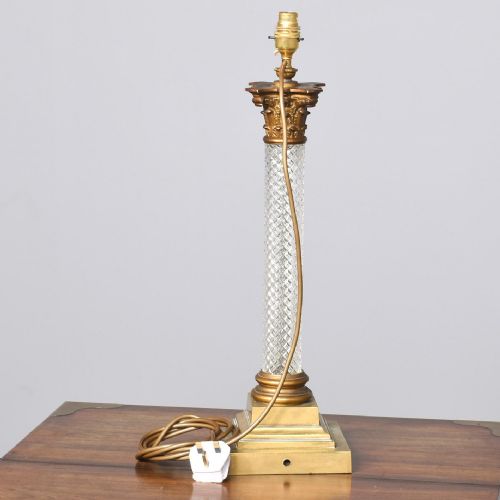 CAST BRASS AND GLASS CORINTHIAN LAMP - ADDITIONAL PHOTO 4
