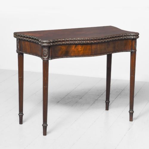 George III Serpentine Mahogany Card Table