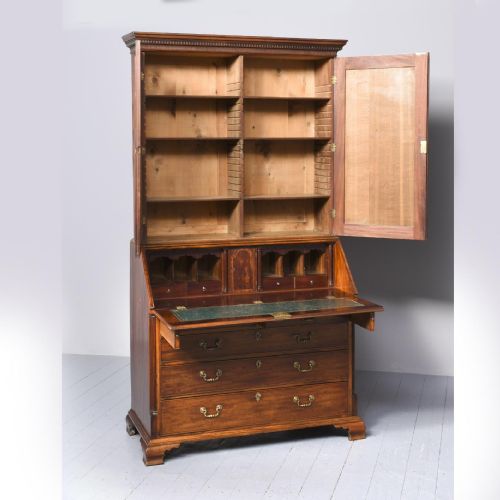 GEORGE III MAHOGANY BUREAU BOOKCASE - ADDITIONAL PHOTO 13