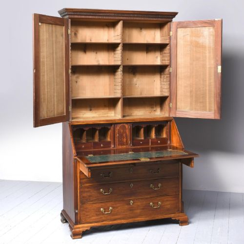 GEORGE III MAHOGANY BUREAU BOOKCASE - ADDITIONAL PHOTO 1