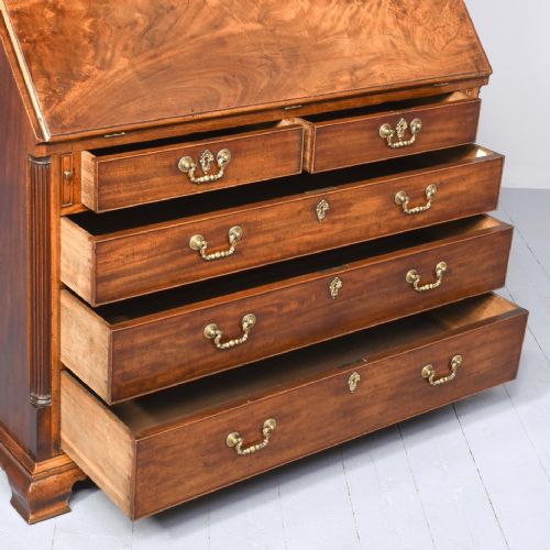 GEORGE III MAHOGANY BUREAU BOOKCASE - ADDITIONAL PHOTO 9