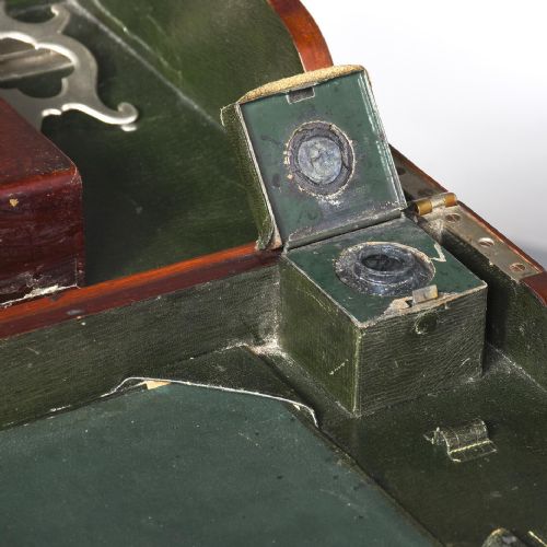 MAHOGANY FOLDING TRAVELLINGMILITARY DESK - ADDITIONAL PHOTO 3