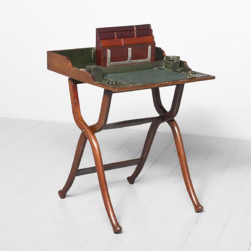 MAHOGANY FOLDING TRAVELLINGMILITARY DESK - ADDITIONAL PHOTO 4