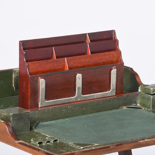 MAHOGANY FOLDING TRAVELLINGMILITARY DESK - ADDITIONAL PHOTO 5