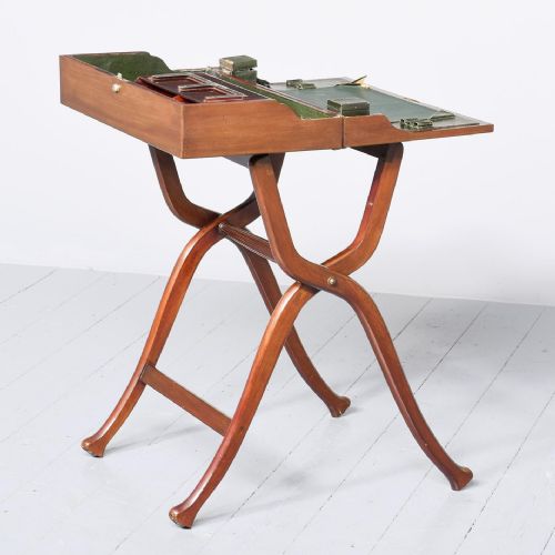 MAHOGANY FOLDING TRAVELLINGMILITARY DESK - ADDITIONAL PHOTO 7
