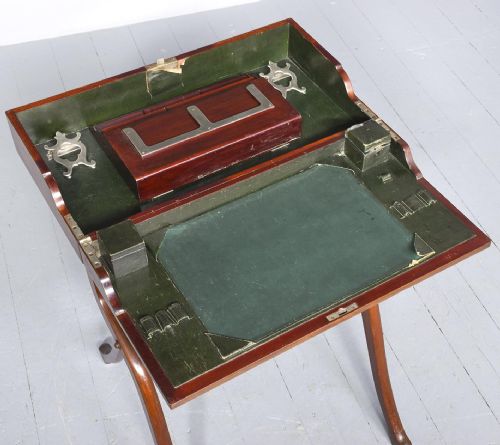 MAHOGANY FOLDING TRAVELLINGMILITARY DESK - ADDITIONAL PHOTO 10