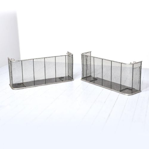 Pair of Steel Mesh and Brass Nursery Fender
