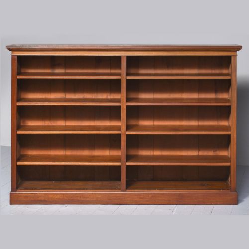 Double Fronted Mahogany Open Bookcase