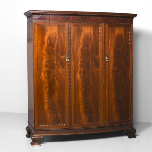Quality Three Door Georgian Style Mahogany Wardrobe in Perfect Condition