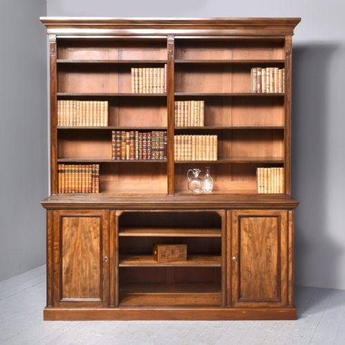 Quality Victorian Mahogany Open Bookcase