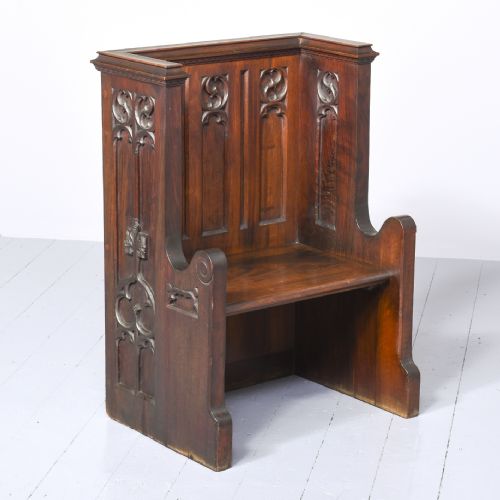 Pair of Carved Gothic Benches