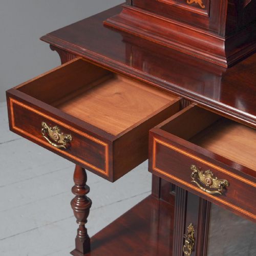 VICTORIAN INLAID MAHOGANY SIDE CABINET BY GILLOWS - ADDITIONAL PHOTO 4
