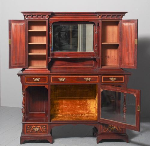 VICTORIAN INLAID MAHOGANY SIDE CABINET BY GILLOWS - ADDITIONAL PHOTO 6