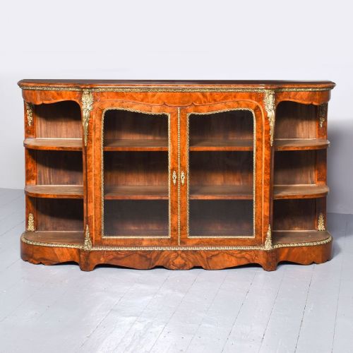 OPENENDED FIGURED WALNUT VICTORIAN CREDENZA - ADDITIONAL PHOTO 2