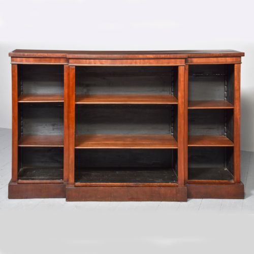 Victorian Mahogany Breakfront Open Bookcase