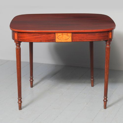 NEAT SIZE GEORGE III MAHOGANY FOLD OVER TEA TABLE - ADDITIONAL PHOTO 1
