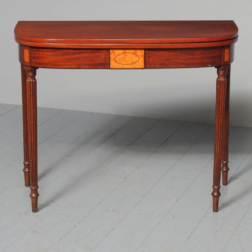 NEAT SIZE GEORGE III MAHOGANY FOLD OVER TEA TABLE - ADDITIONAL PHOTO 6