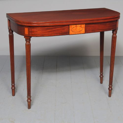 NEAT SIZE GEORGE III MAHOGANY FOLD OVER TEA TABLE - ADDITIONAL PHOTO 7