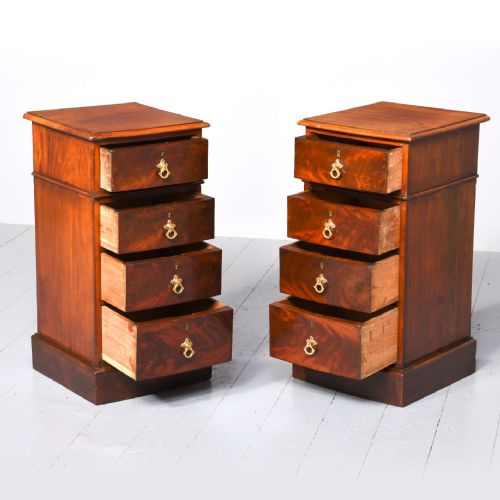 PAIR OF VICTORIAN MAHOGANY SMALL BEDSIDE CHESTS - ADDITIONAL PHOTO 1