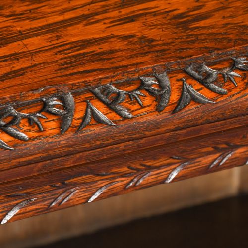LATE VICTORIAN FLEMISH CARVED OAK OPEN BOOKCASE - ADDITIONAL PHOTO 5