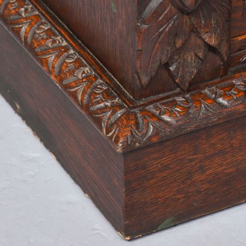 LATE VICTORIAN FLEMISH CARVED OAK OPEN BOOKCASE - ADDITIONAL PHOTO 9