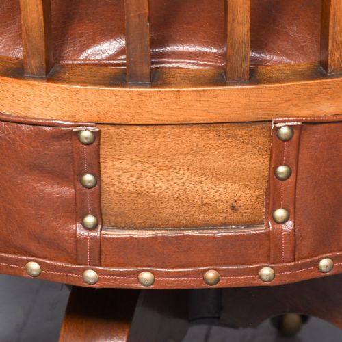 19TH CENTURY MAHOGANY REVOLVING OFFICE CHAIR - ADDITIONAL PHOTO 3