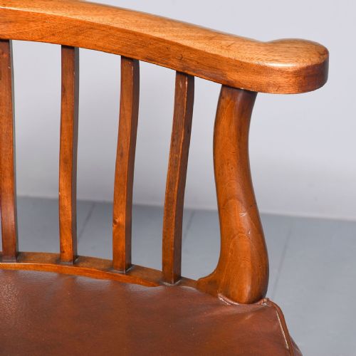 19TH CENTURY MAHOGANY REVOLVING OFFICE CHAIR - ADDITIONAL PHOTO 4