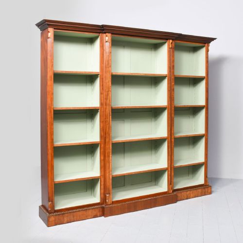 Victorian Mahogany Tall 3 Section Open Bookcase	