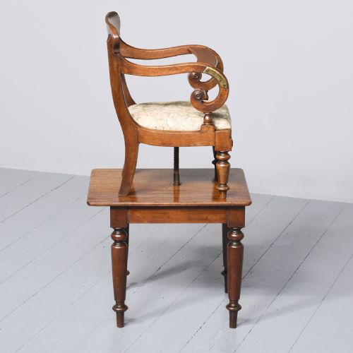 LATE GEORGIAN MAHOGANY CHILD'S CHAIR ON STAND - ADDITIONAL PHOTO 5