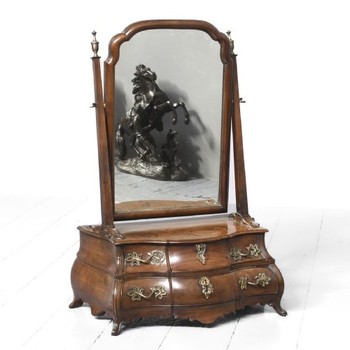 Rare Dutch Walnut Dressing Mirror