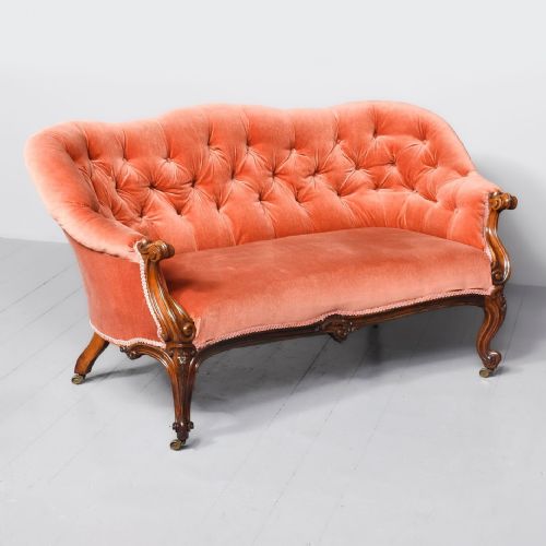 Rosewood Framed 2-Seater Sofa