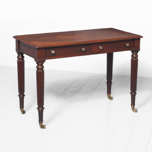 Gillow's Style Mahogany Free Standing Two Drawer Side Table