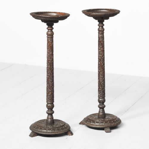 Pair of Carved Anglo-indian Tables