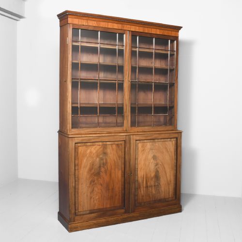 George III Mahogany Cabinet Bookcase